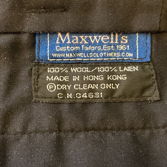 Maxwells wool navy pinstripe suit. Please see details for measurements - Picture 6 of 14